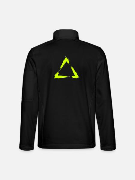 Symbol Dreieck Bürste Design Neu Gelb - Unisex Softshelljacke - Schwarz - Hinten