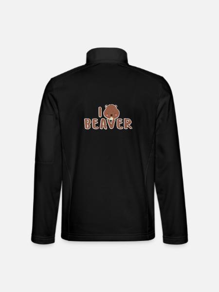 Schlitzohriger Biber Flussdamm - Unisex Softshelljacke - Schwarz - Hinten