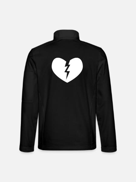 Zerbrochenes Herz Icon - Unisex Softshelljacke - Schwarz - Hinten