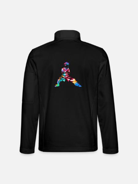 Gelassener Tai Chi Meditierender - Unisex Softshelljacke - Schwarz - Hinten