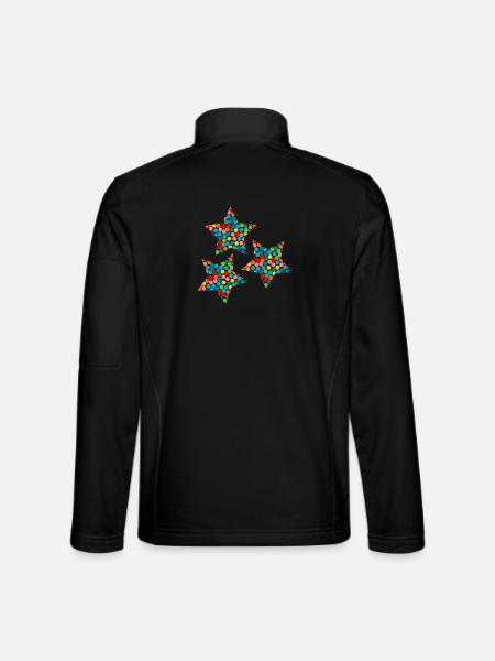 STERN. STERNE. STERN. STERNE. FEST. JAHRESTAG - Unisex Softshelljacke - Schwarz - Hinten