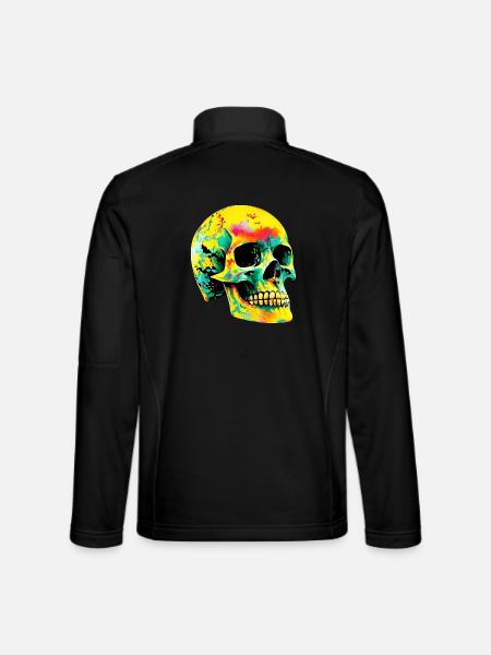 Totenkopf - Unisex Softshelljacke - Schwarz - Hinten