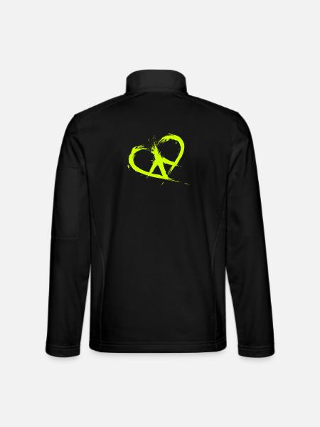 Peace Symbol Herz Hippie Frieden Freiheit - Unisex Softshelljacke - Schwarz - Hinten