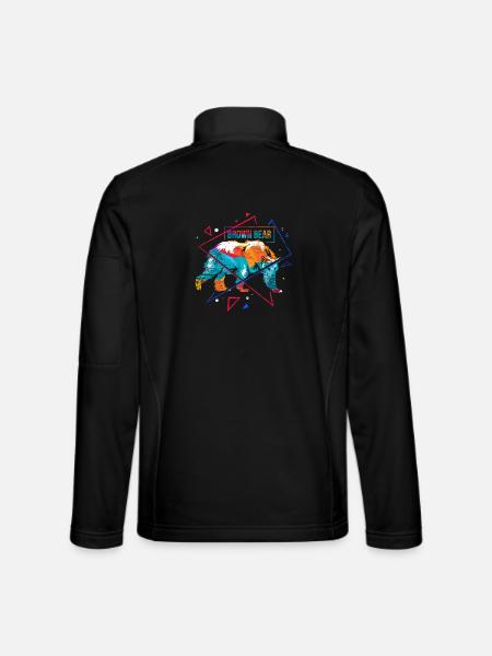 Majestätischer Braunbär Kanada - Unisex Softshelljacke - Schwarz - Hinten