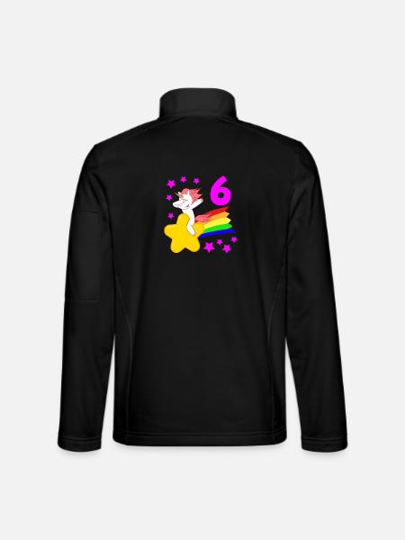 6. Geburtstag Mädchen 6 Sechster Bday Dabbendes Ei - Unisex Softshelljacke - Schwarz