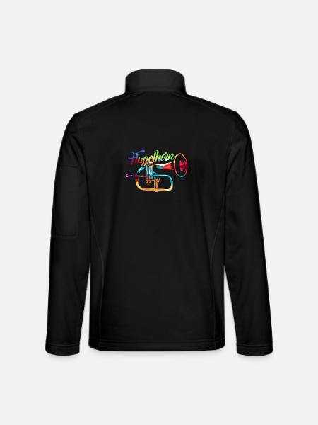 Swingendes Flügelhorn Blasmusik - Unisex Softshelljacke - Schwarz - Hinten