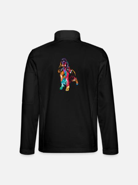 Wachsamer Springer Spaniel Stöberjagd - Unisex Softshelljacke - Schwarz - Hinten