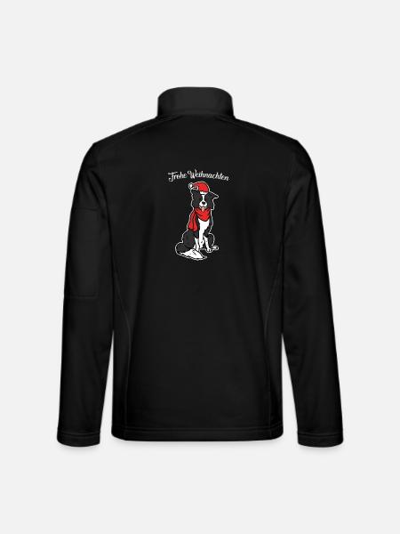 Flitzender Border Collie Weihnachtsmann - Unisex Softshelljacke - Schwarz - Hinten