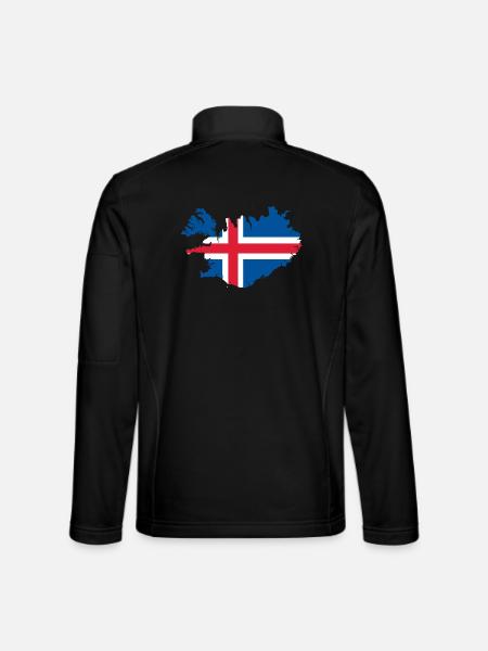 Island Flagge Landkarte - Unisex Softshelljacke - Schwarz