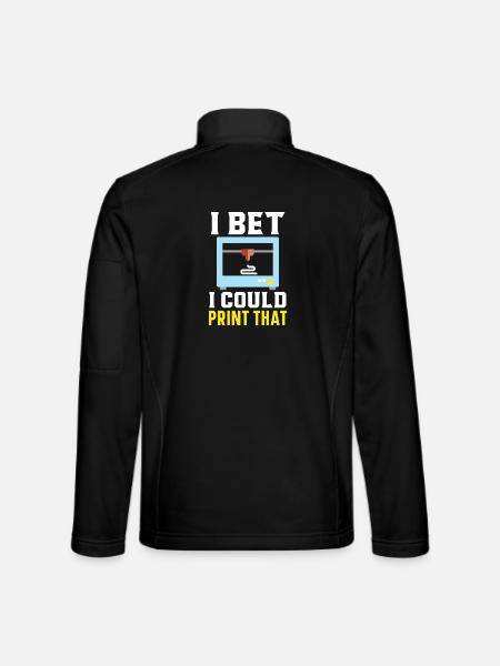Ich wette, ich könnte diesen Machinisten 3D-drucke - Unisex Softshelljacke - Schwarz - Hinten