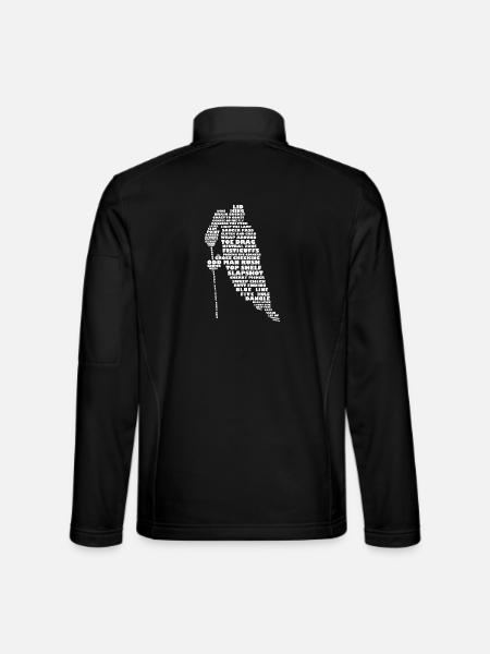 Hockey Terminology Word Art - Unisex Softshell Jacket - black - Back