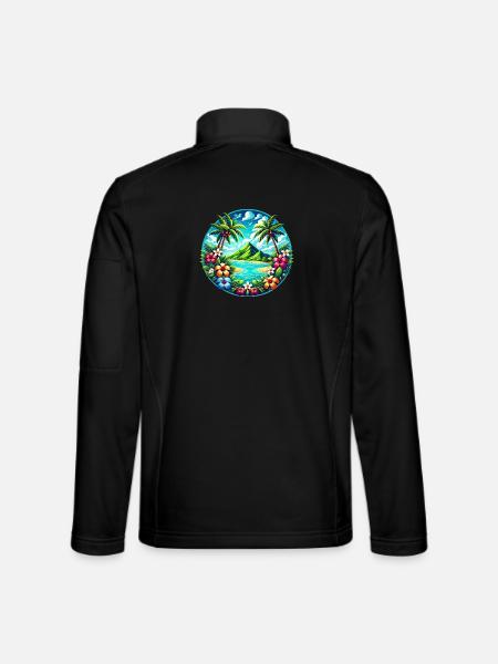 Caribbean Island Logo - Unisex Softshell Jacket - black