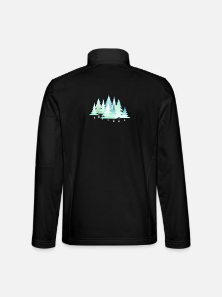 Weihnachten Winter Tannen Winterlandschaft Wald - Unisex Softshelljacke - Schwarz - Hinten