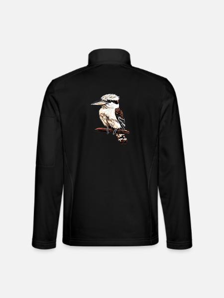 Kookaburra Jägerliest Lachender Hans Süßer Vogel - Unisex Softshelljacke - Schwarz - Hinten