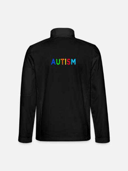 Arc-en-Ciel Autisme: Message d’Espoir - Veste en tissu softshell Unisexe - noir