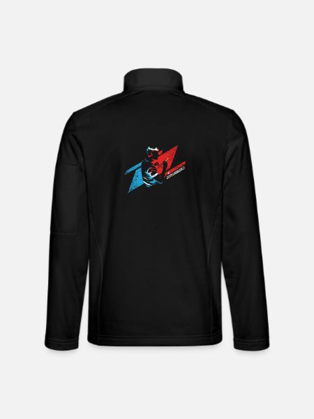 Farbenfroher Acrylmaler Porträtkunst - Unisex Softshelljacke - Schwarz - Hinten