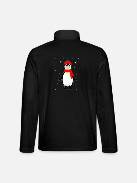 Pinguin Weihnachten Schnee Pinguine - Unisex Softshelljacke - Schwarz - Hinten