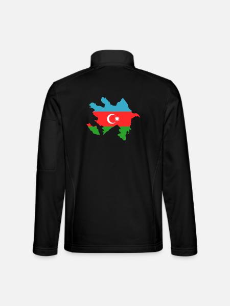 Aserbaidschan Landkarte Flagge - Unisex Softshelljacke - Schwarz - Hinten