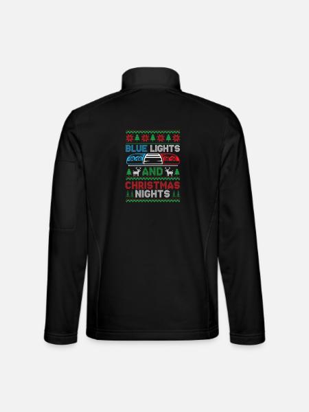 Blaue Lichter und Weihnachtsnächte Polizei Weihnac - Unisex Softshelljacke - Schwarz - Hinten