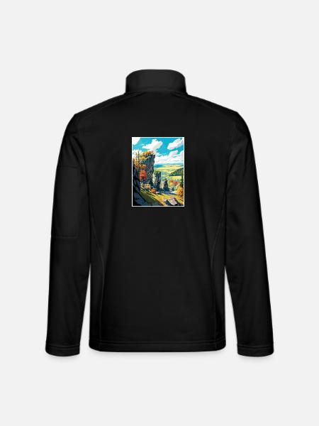 Mährischer Karst Tschechien Reiseplakat - Unisex Softshelljacke - Schwarz - Hinten