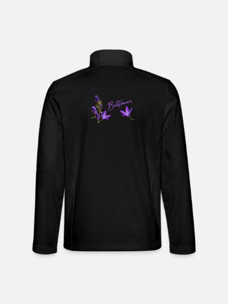 Glockenblumen lila Blumen - Unisex Softshelljacke - Schwarz