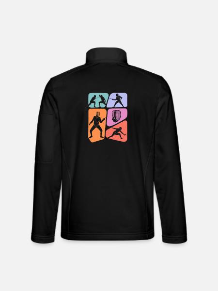 Fechter Fecht Fechtsport Schwerter Kinder Fechten - Unisex Softshelljacke - Schwarz - Hinten