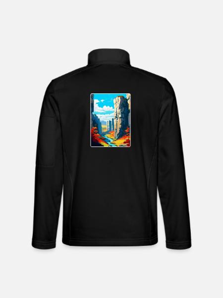 Mährischer Karst Tschechien Reiseplakat WPA - Unisex Softshelljacke - Schwarz - Hinten