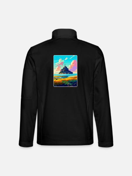 Mont Saint Michel France Vintage Travel Poster WPA - Unisex Softshell Jacket - black - Back