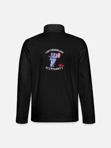 J'aime les éléphants - Veste en tissu softshell Unisexe - noir