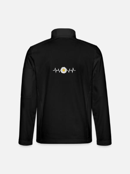 Blumen Gänseblümchen Herzschlag - Unisex Softshelljacke - Schwarz