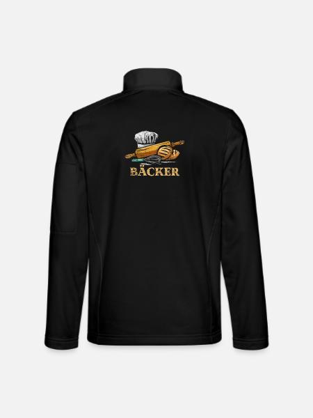 Goldbraune Ofenkruste Bäckerin - Unisex Softshelljacke - Schwarz - Hinten