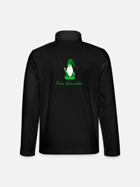 Frohe Weichnachten Wichtel grün - Unisex Softshelljacke - Schwarz