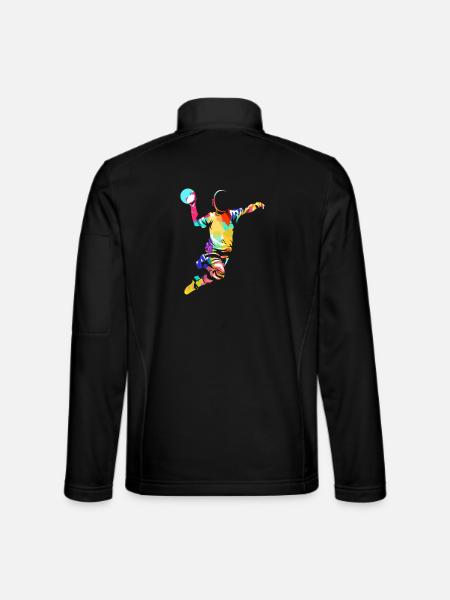 Blitzschneller Handball Torjäger - Unisex Softshelljacke - Schwarz - Hinten