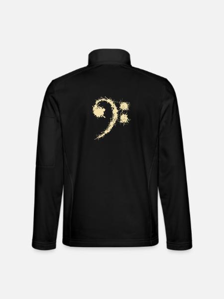Bass Clef Vintage - Funny Music Lovers Gift - Unisex Softshell Jacket - black - Back