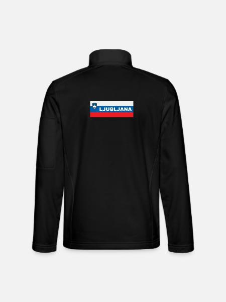 Ljubljana Stadt in slowenischer Flagge - Unisex Softshelljacke - Schwarz - Hinten