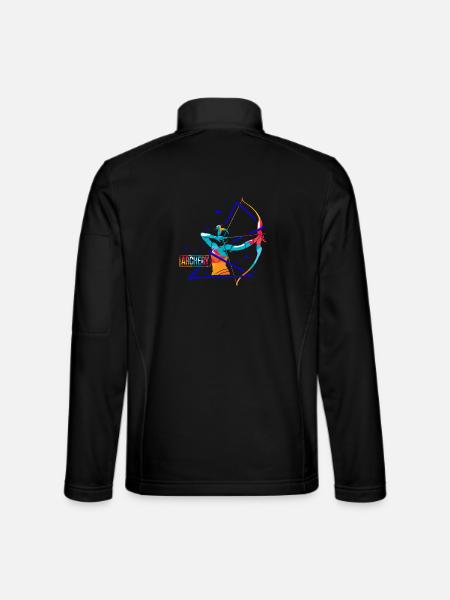 Präziser Bogensport Turniertag - Unisex Softshelljacke - Schwarz - Hinten
