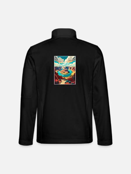 Horseshoe Bend National Park Vintage Reiseposter - Unisex Softshelljacke - Schwarz - Hinten