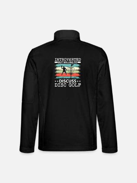 Introvertiert, aber bereit, über Disc Golf zu disk - Unisex Softshelljacke - Schwarz - Hinten