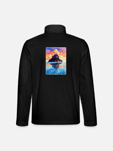 Mont Saint Michel France Vintage Travel Poster WPA - Unisex Softshell Jacket - black - Back