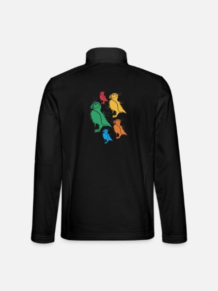 Papageitaucher Puffins Mädchen Kinder Puffin - Unisex Softshelljacke - Schwarz
