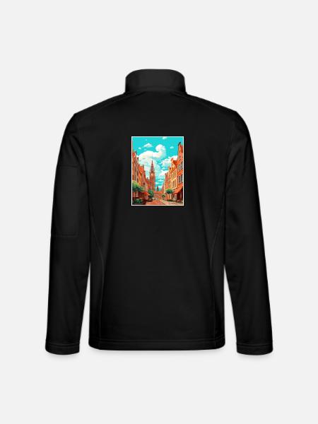 Danzig Polnische Ostseeküste Polen Reiseplakat - Unisex Softshelljacke - Schwarz - Hinten