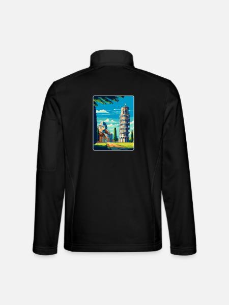 Pisa Italy Vintage Travel Poster Souvenir Souvenir - Unisex Softshell Jacket - black - Back