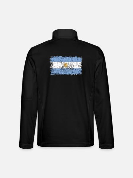 Argentinische Flagge Argentinien Argentinienflagge - Unisex Softshelljacke - Schwarz - Hinten