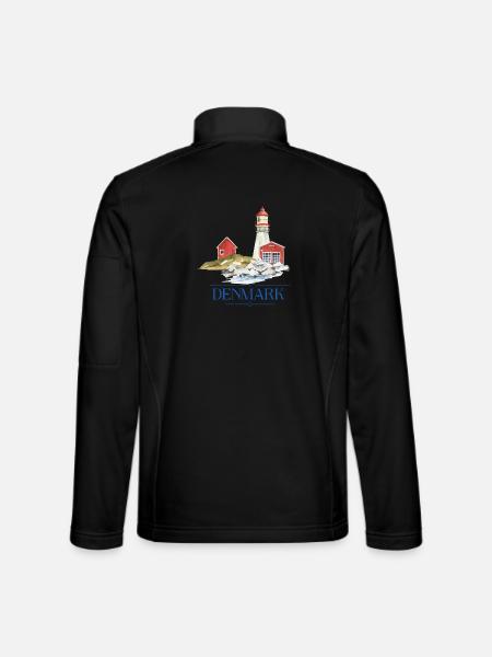 Denmark lighthouse tiny house by the sea - Unisex Softshell Jacket - black - Back
