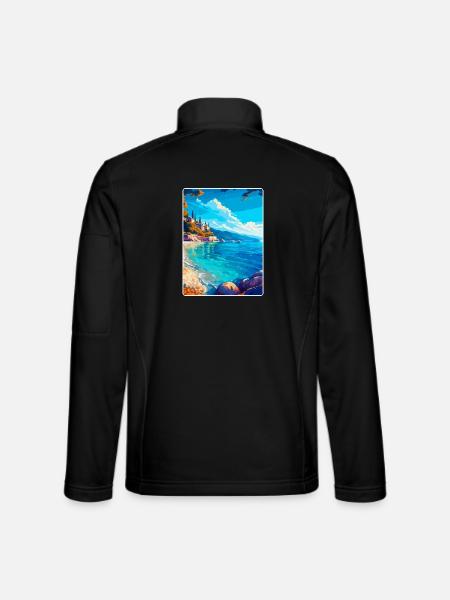 Thassos Griechenland Vintage Reiseplakat Souvenir WPA - Unisex Softshelljacke - Schwarz
