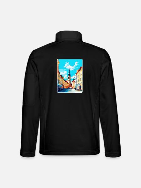 Ceske Budejovice Czech Republic Republic Poster - Unisex Softshell Jacket - black - Back