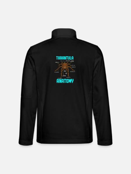 Tarantelspinne Anatomie - Lustiges Diagramm - Unisex Softshelljacke - Schwarz