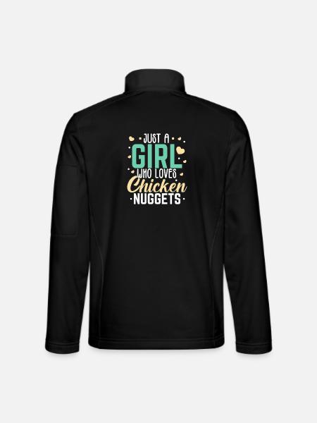 Nur ein Mädchen das Chicken Nuggets liebt Nug Nugg - Unisex Softshelljacke - Schwarz - Hinten