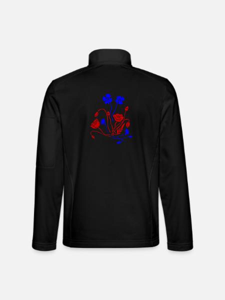Flower Picture Flowers - Unisex Softshell Jacket - black - Back