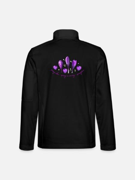 Krokusse Frühling - Unisex Softshelljacke - Schwarz